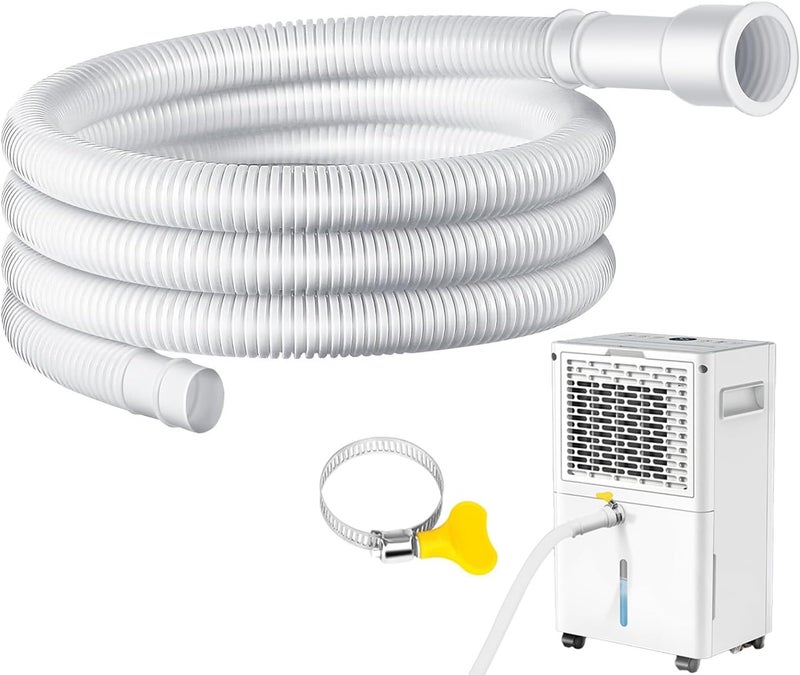 THDEING Dehumidifier Drain Hose with Cuttable Rubber Adapter & Connect Clamp,3/4 Inch FHT, Flexible Universal Drain Hose for Most Dehumidifier and Air Conditioner Brands (6.5 Feet) - Image 1